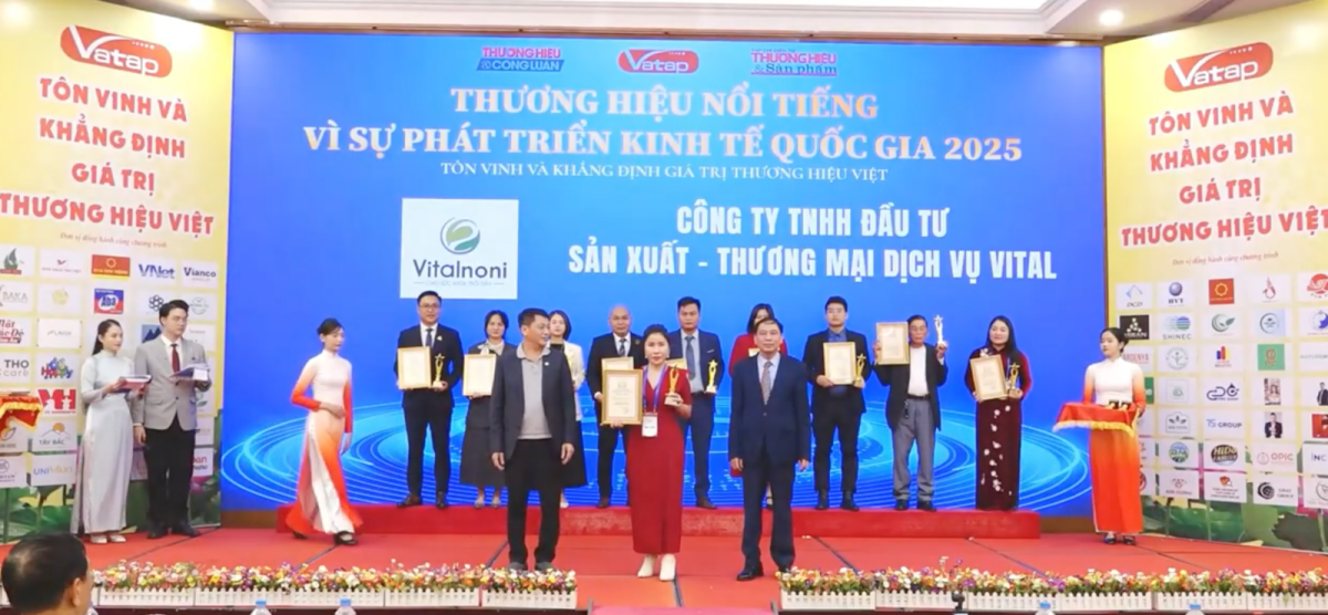 Vitalnoni được vinh danh “Thương hiệu vì sự phát triển kinh tế quốc gia 2025”