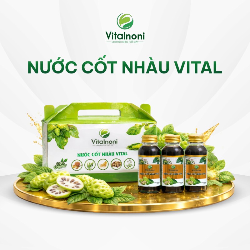 NƯỚC CỐT NHÀU VITAL Hộp 10 chai x 100ml/chai