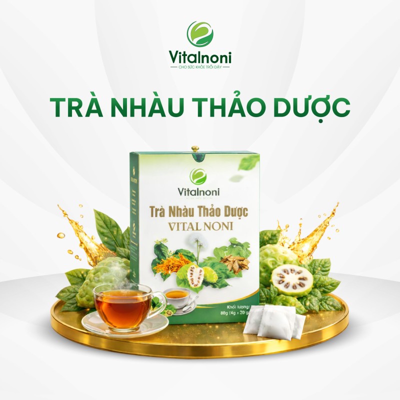 TRÀ NHÀU THẢO DƯỢC VITALNONI Hộp 20 gói x 4gr/gói